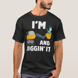 Camiseta Garoto segundo aniversário de Caminhão de Construç