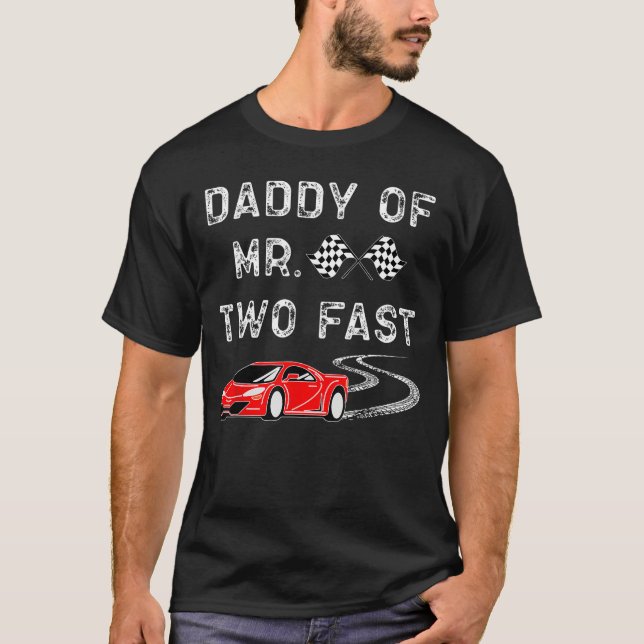 Camiseta Garoto segundo aniversário Racer Papá Duas Corrida (Frente)