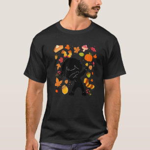 Camiseta Garoto Silhouette Autumn Maple Pumpkin Fall Season