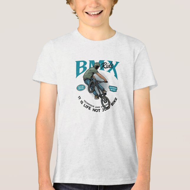 Camiseta Garoto Stunt Na Bicicleta (Frente)