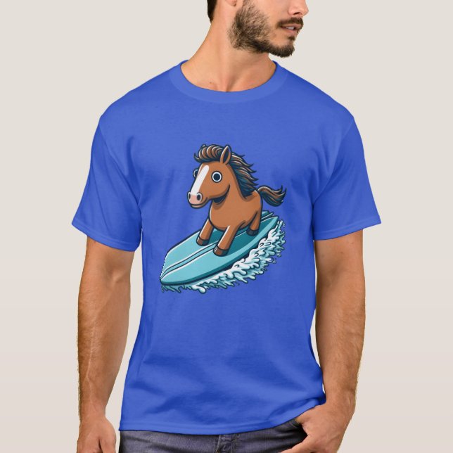 Camiseta Garoto surfador de cavalos (Frente)
