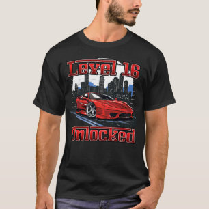 Camiseta Garoto Vermelho de luxo, 16 de aniversário, Raça d