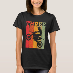 Camiseta Garotos aniversário de 3 anos 3, moto de três saia
