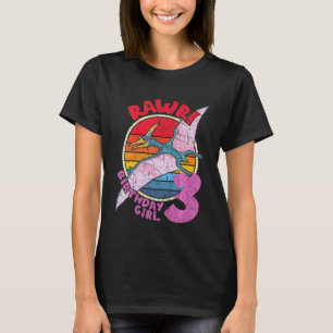 Camiseta Garotos aniversário de 3 anos I Rawr! Pterodactylu