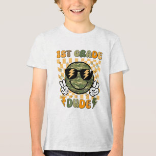 Camiseta Garotos Da Classe 1rua Retro Camo Smile Face