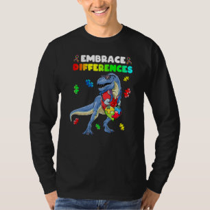 Camiseta Garotos da Quebra-cabeça de Coração Dinossauro e A