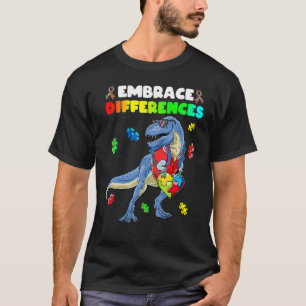 Camiseta Garotos da Quebra-cabeça de Coração Dinossauro e A