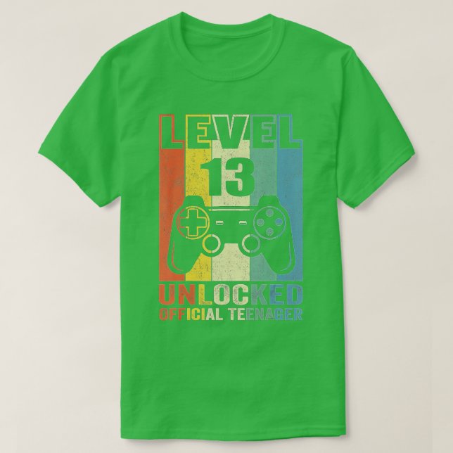 Camiseta Garotos De 13 Anos 13 de Aniversário Nível 13 Desb (Frente do Design)