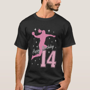 Camiseta Garotos de 14 de andebol jogando garota_1