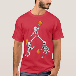 Camiseta Garotos De Bolhas De Halloween Skeleton Dunking