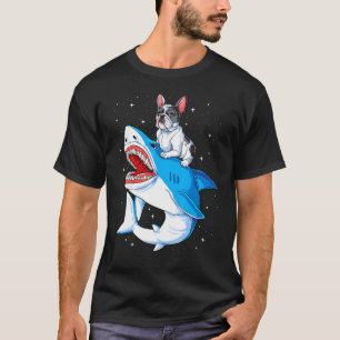 Camiseta Garotos de Tubarão-Bulldog Franceses Espaçam Galáx