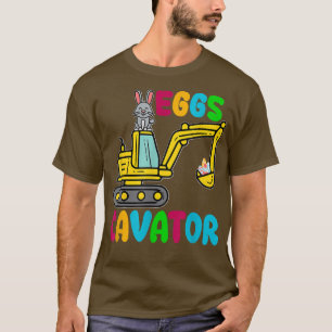 Camiseta Garotos Dia Felz pascoa Coelhinho Cozinho Ecavator