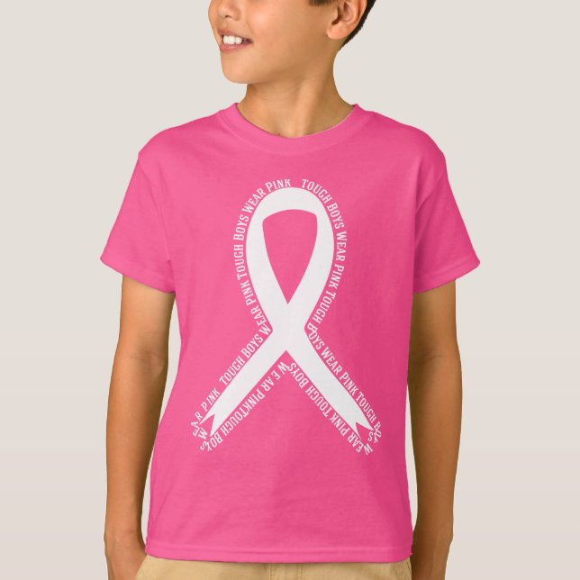 Camiseta Garotos duros Vestem consciência cor-de-rosa sobre (Frente)