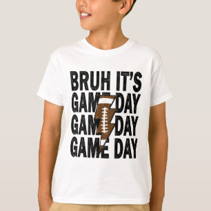 Camiseta Garotos engraçados de futebol infantil Bruh É dia