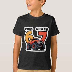 Camiseta Garotos Eu Tinha 6 Anos Agora Eu Tenho 7 Caminhão