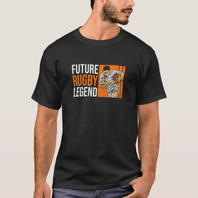 Camiseta Garotos Futuro Cota De Legenda De Rugby Para Seu F (Frente)