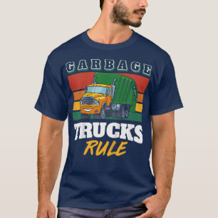 Camiseta Garotos Garbage Trucks Regra Caminhões De Lixo 155