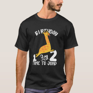 Camiseta Garotos Girafa Hora De Saltar segundo aniversário