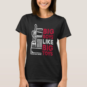 Camiseta Garotos Grandes Como Caminhão-Caminhão-Caminhão De