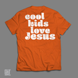 Camiseta Garotos Legais Amam Jesus Cristão Retrô