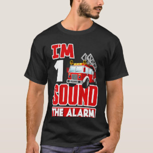Camiseta Garotos primeiros aniversarios 1 Ano Bombeiros