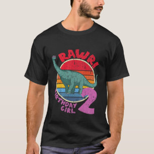 Camiseta Garotos segundo aniversário Eu Rawr! Brachiosaurus