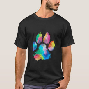 Camiseta Garra Impressão Gato Cachorro Aquarela Arco-íris A