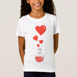 Camiseta Garrafa da menina do geek dos corações