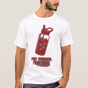 Camiseta Garrafa de Água do Ginásio Vermelho Mantenha-se Hi