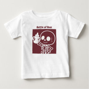 Camiseta Garrafa de Boos Bebê Esqueleto Fofo de Halloween