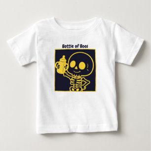 Camiseta Garrafa de Boos Bebê Esqueleto Fofo de Halloween