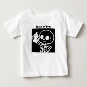 Camiseta Garrafa de Boos Bebê Esqueleto Fofo de Halloween