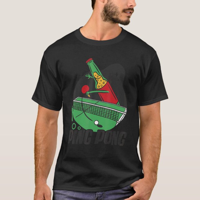Camiseta Garrafa De Cerveja Com Tênis De Mesa (Frente)