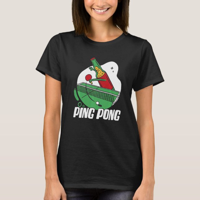 Camiseta Garrafa De Cerveja Com Tênis De Mesa (Frente)