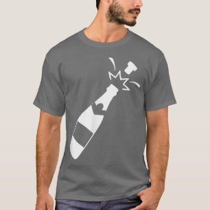 Camiseta Garrafa de Champanhe Meninas Tendência Noturna Aes