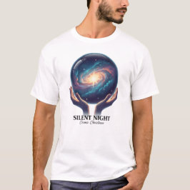 Camiseta Garrafa de Neve da Galáxia Noturna Cósmica