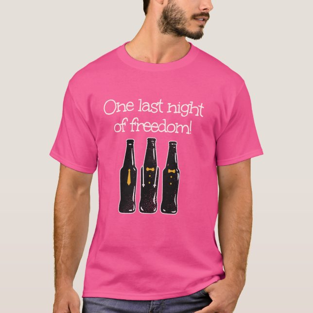 Camiseta Garrafa de solteirão engraçada para a noite da últ (Frente)