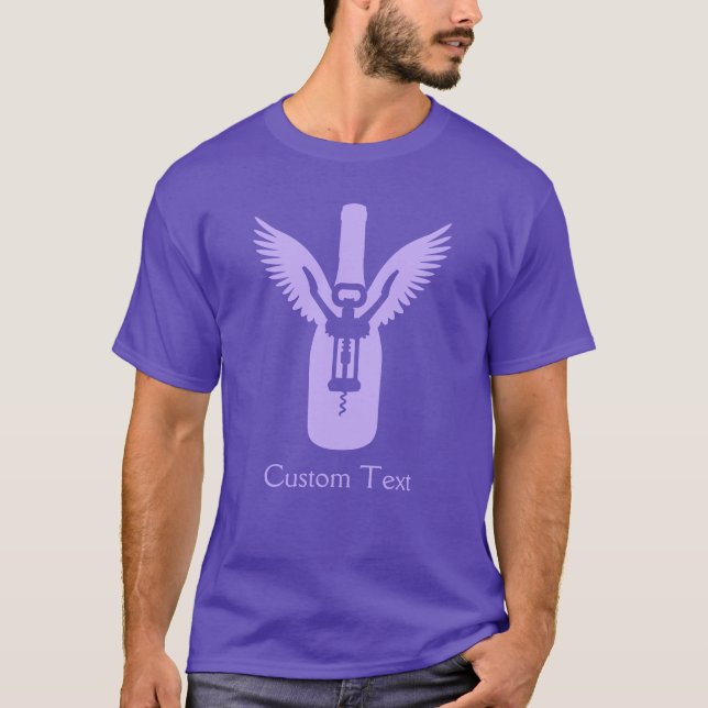 Camiseta Garrafa de vinho com Asas e Cortiça (Frente)