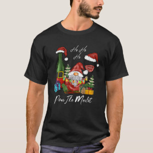 Camiseta Garrafa de Vinho do Papai Noel Natal Gnome de Vinh
