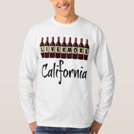 Camiseta Garrafa de Vinho Tinto de Livermore Califórnia Deg