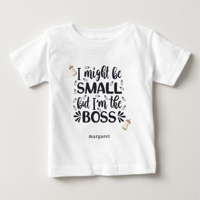 Camiseta Garrafas de bebês personalizadas Eu posso ser PEQU (Frente)
