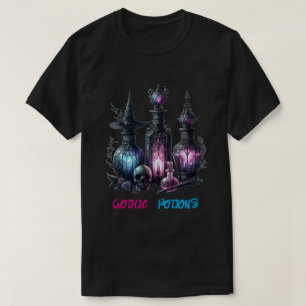 Camiseta Garrafas de Poção Gótica Fantasia Sombr