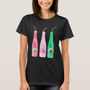 Camiseta Garrafas de Pop de Soda com Aquarela Retro