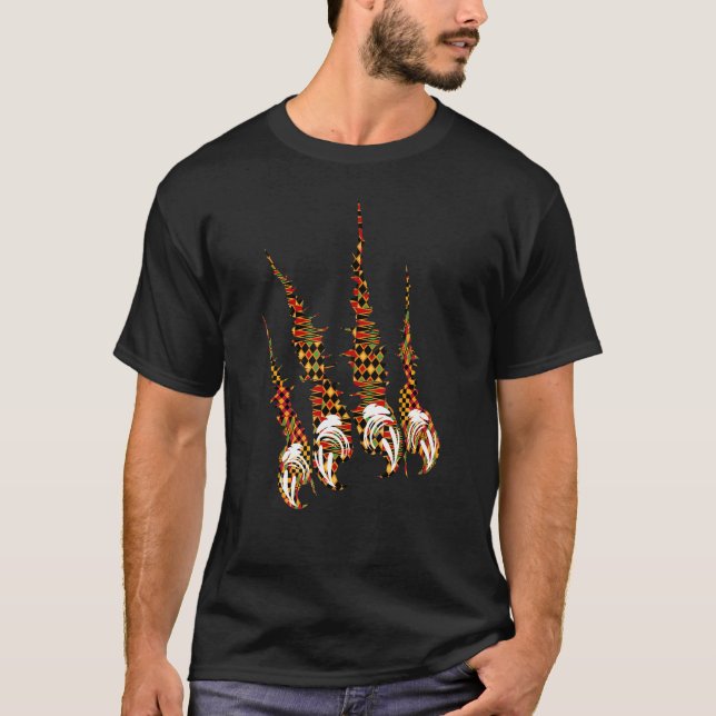 Camiseta Garras Dashiki tradicionais africanas rasgadas (Frente)