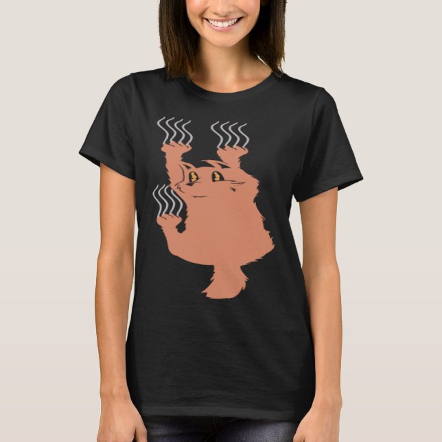 Camiseta Garras de gato engraçado (Frente)