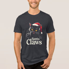 Camiseta Garras de Papai Noel – Design de Natal de Gato Pre