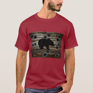 Camiseta Garras Negras, Ursos Negros - Madeira Rústica