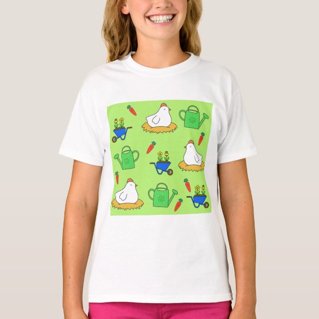Camiseta Gartenliebe, hangemalte Motive (Frente)