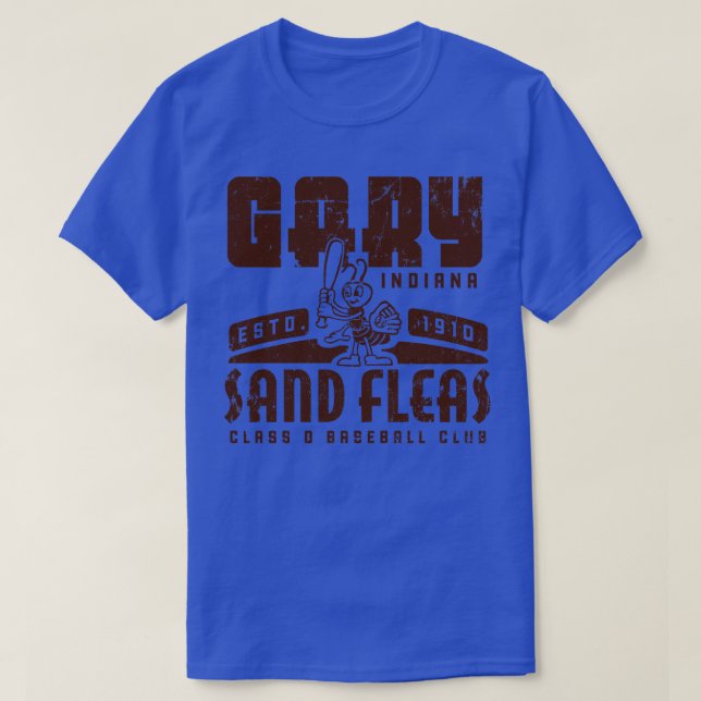 Camiseta Gary Indiana Sand Fleas Baseball (Frente do Design)