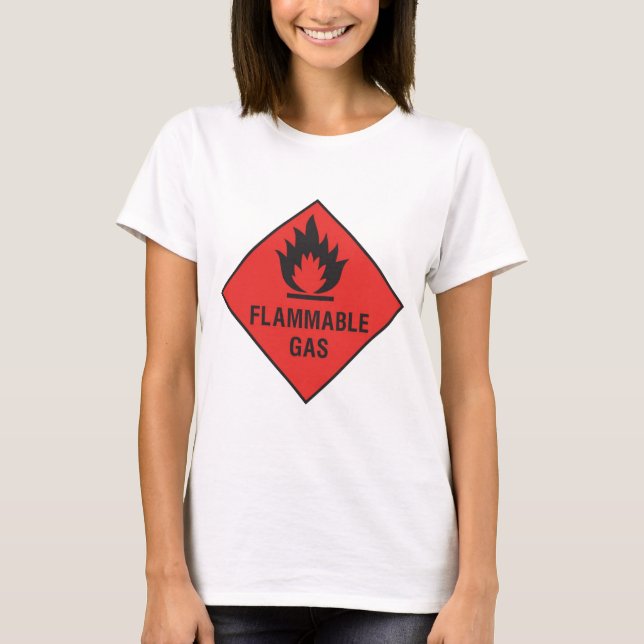 Camiseta Gás inflamável - punho com cuidado (Frente)